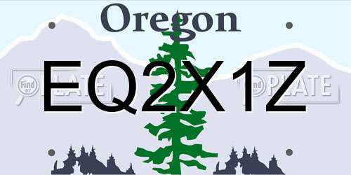 EQ2X1Z Oregon License Plate