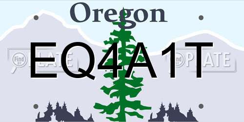 EQ4A1T Oregon License Plate