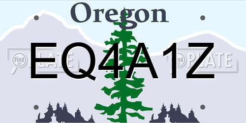 EQ4A1Z Oregon License Plate