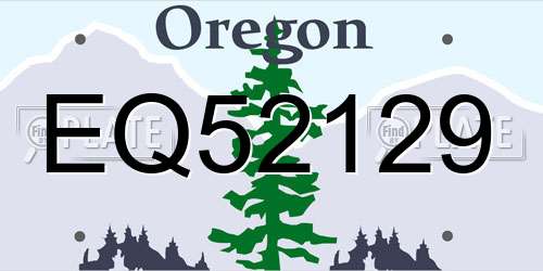 EQ52129 Oregon License Plate