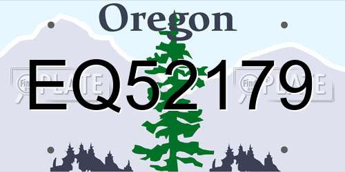 EQ52179 Oregon License Plate