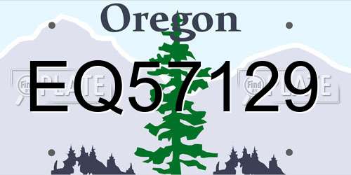 EQ57129 Oregon License Plate