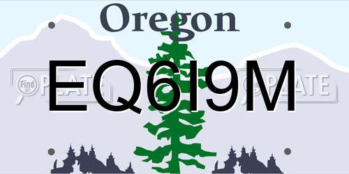 EQ6I9M Oregon License Plate