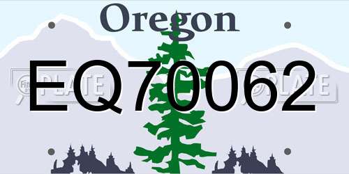 EQ70062 Oregon License Plate