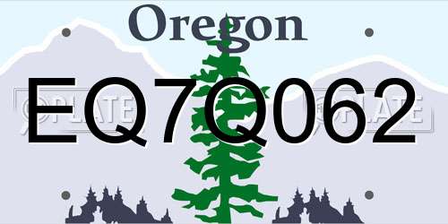EQ7Q062 Oregon License Plate