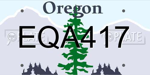 EQA417 Oregon License Plate