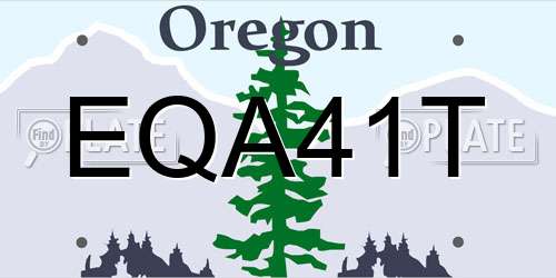 EQA41T Oregon License Plate