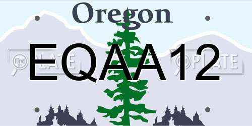 EQAA12 Oregon License Plate