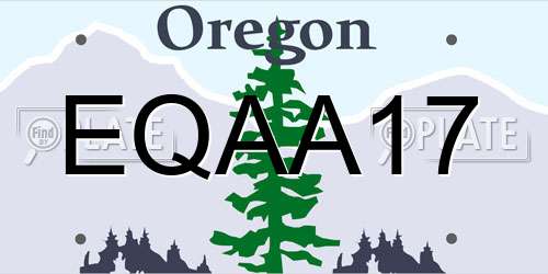 EQAA17 Oregon License Plate