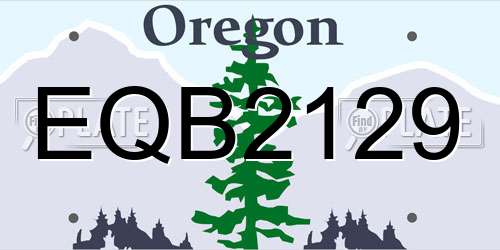 EQB2129 Oregon License Plate