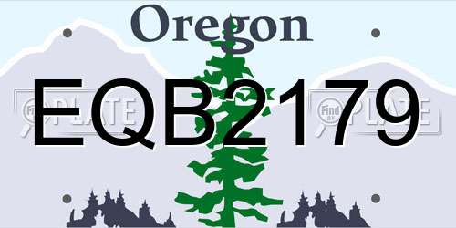 EQB2179 Oregon License Plate