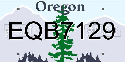 EQB7129 Oregon License Plate