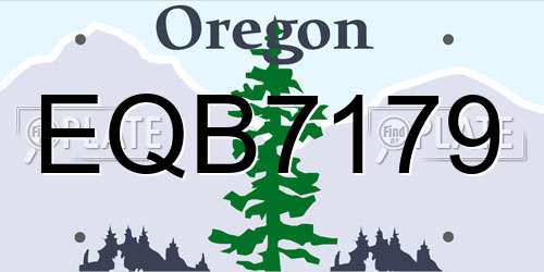 EQB7179 Oregon License Plate