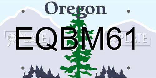 EQBM61 Oregon License Plate