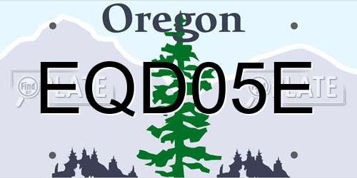 EQD05E Oregon License Plate
