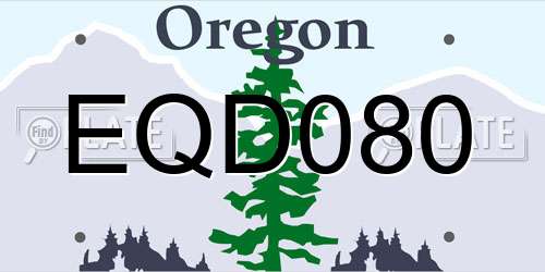 EQD080 Oregon License Plate