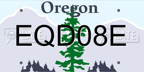 EQD08E Oregon License Plate
