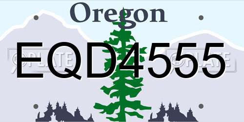 EQD4555 Oregon License Plate