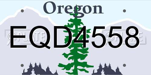 EQD4558 Oregon License Plate