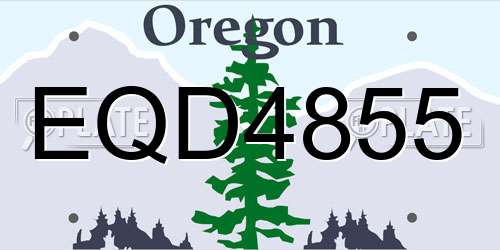 EQD4855 Oregon License Plate