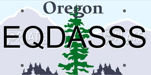 EQDASSS Oregon License Plate