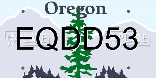 EQDD53 Oregon License Plate