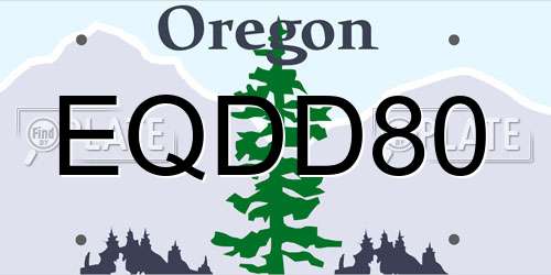 EQDD80 Oregon License Plate