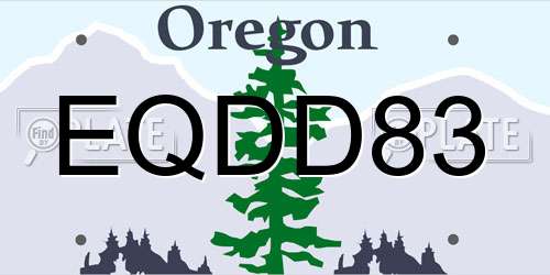 EQDD83 Oregon License Plate