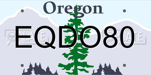 EQDO80 Oregon License Plate