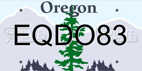 EQDO83 Oregon License Plate
