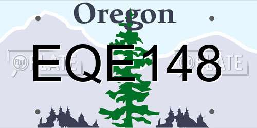EQE148 Oregon License Plate
