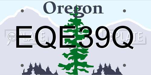 EQE39Q Oregon License Plate