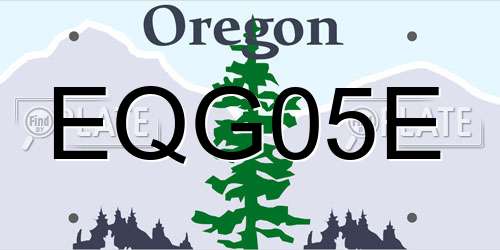 EQG05E Oregon License Plate