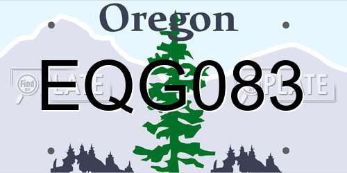 EQG083 Oregon License Plate