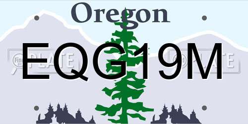 EQG19M Oregon License Plate