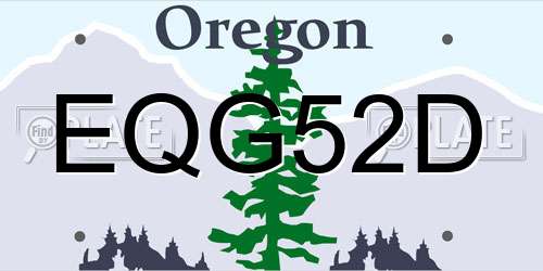 EQG52D Oregon License Plate