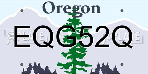 EQG52Q Oregon License Plate