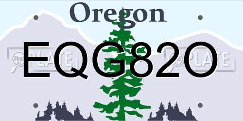 EQG82O Oregon License Plate