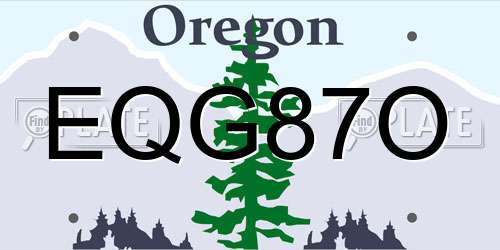 EQG87O Oregon License Plate