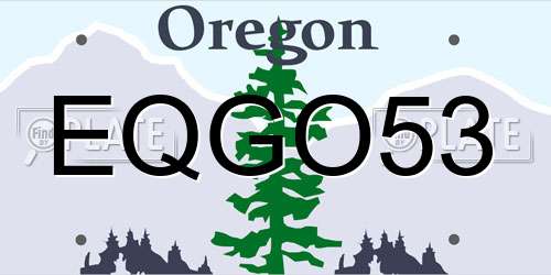 EQGO53 Oregon License Plate