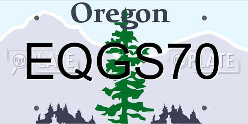 EQGS70 Oregon License Plate