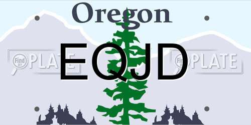 EQJD Oregon License Plate