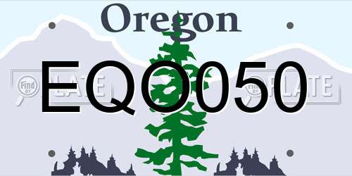 EQO050 Oregon License Plate