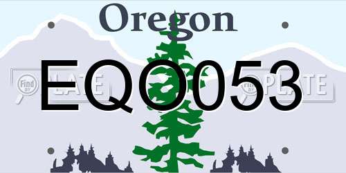EQO053 Oregon License Plate