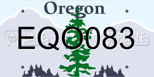 EQO083 Oregon License Plate