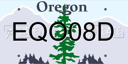 EQO08D Oregon License Plate