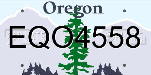 EQO4558 Oregon License Plate