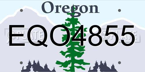 EQO4855 Oregon License Plate