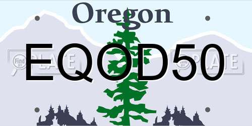 EQOD50 Oregon License Plate