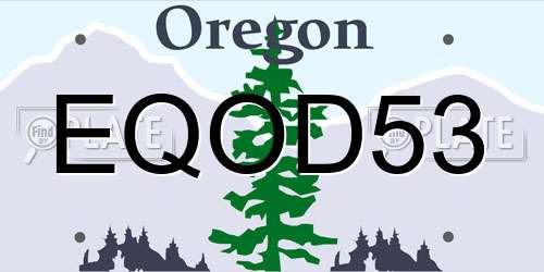EQOD53 Oregon License Plate